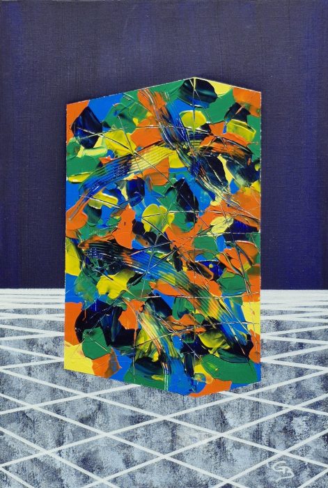 Kubus blau (26 x 38 cm)